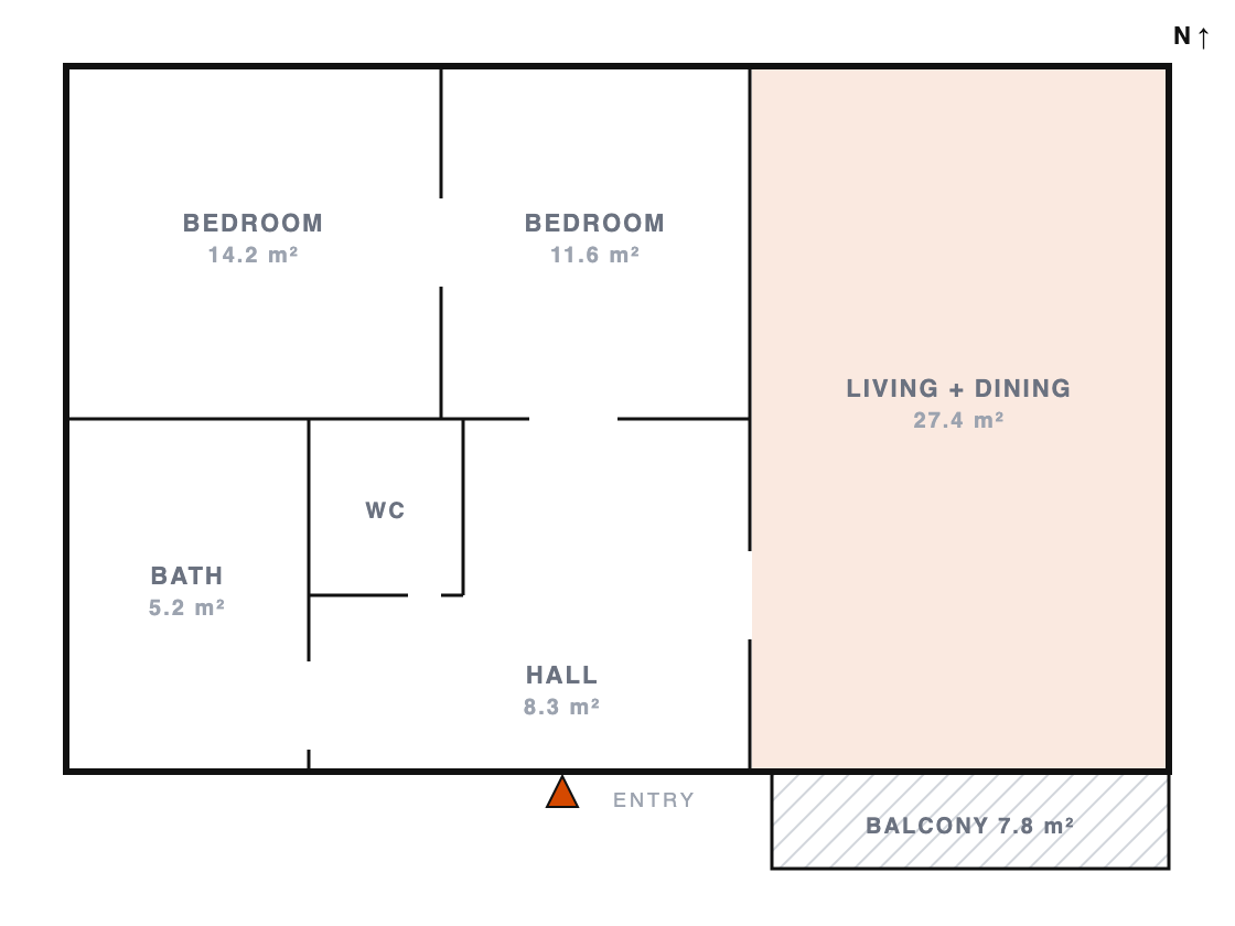 Type B — 3-room